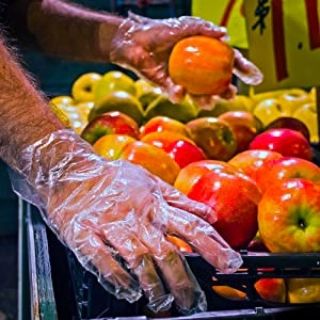 Disposable polythene gloves. - Image 4