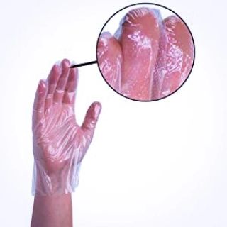 Disposable polythene gloves. - Image 6