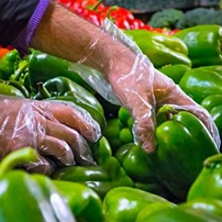 Disposable polythene gloves. - Image 7