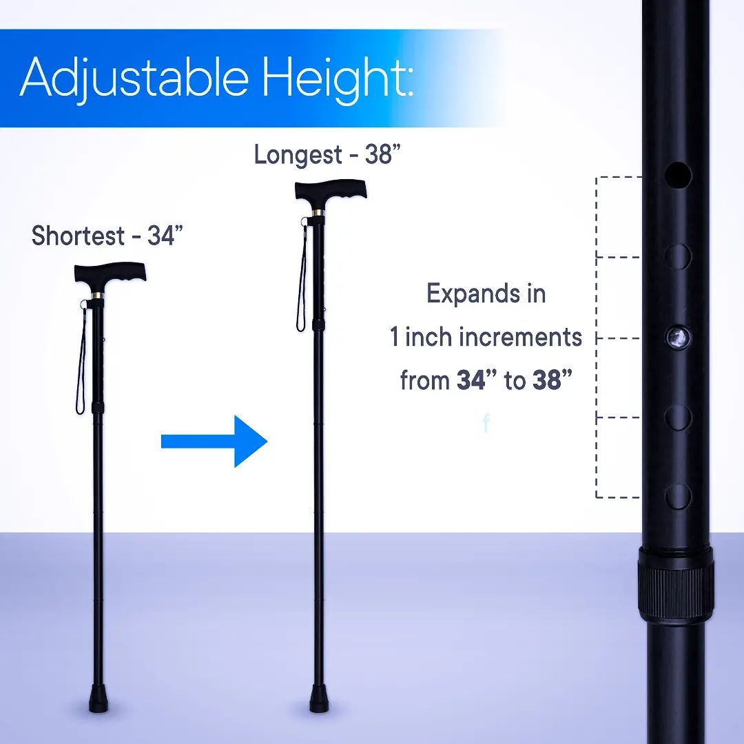 Foldable Aluminum Cane With Led Lights/Walking Stick With Led Lights. - Image 4