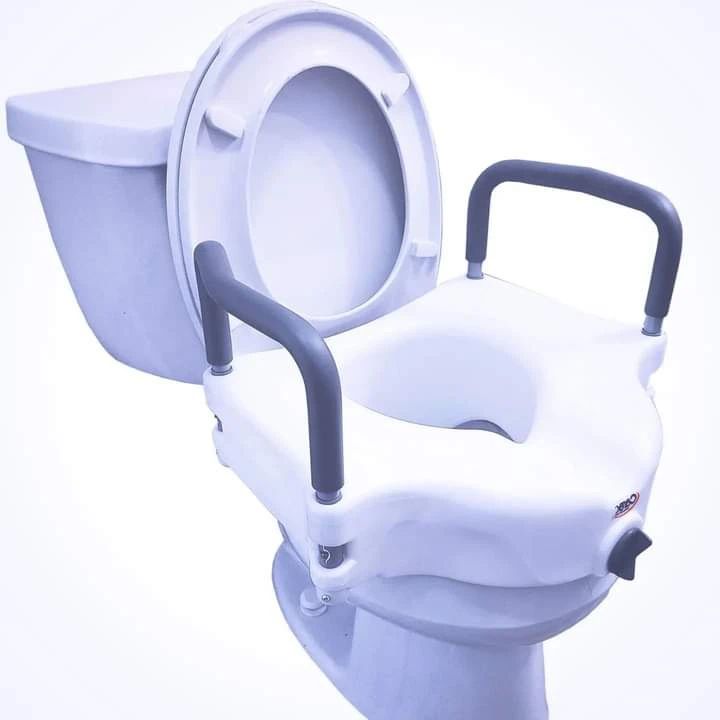 Raised Toilet Seat / Portable Elevated Riser with Padded Handles - Image 4