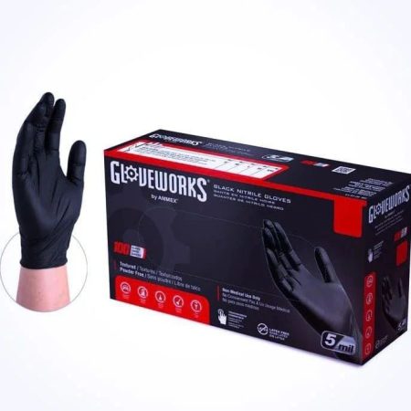 Black Nitrile Powder Free Gloves