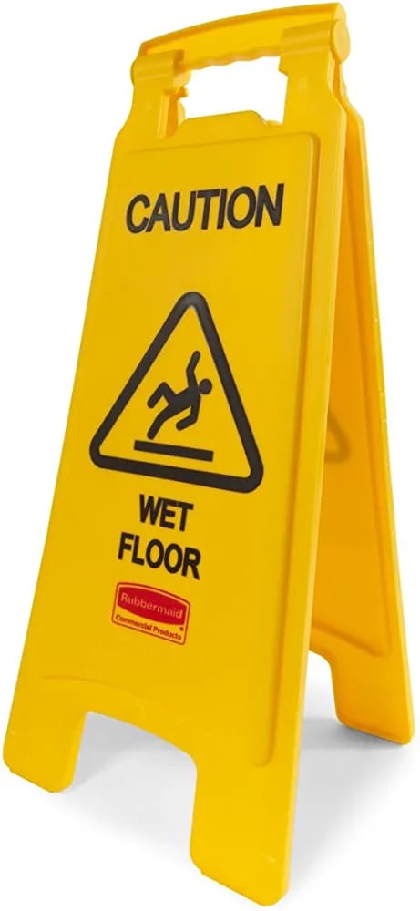 Commercial 2-sided floor safety sign with "caution wet floor” - Image 2