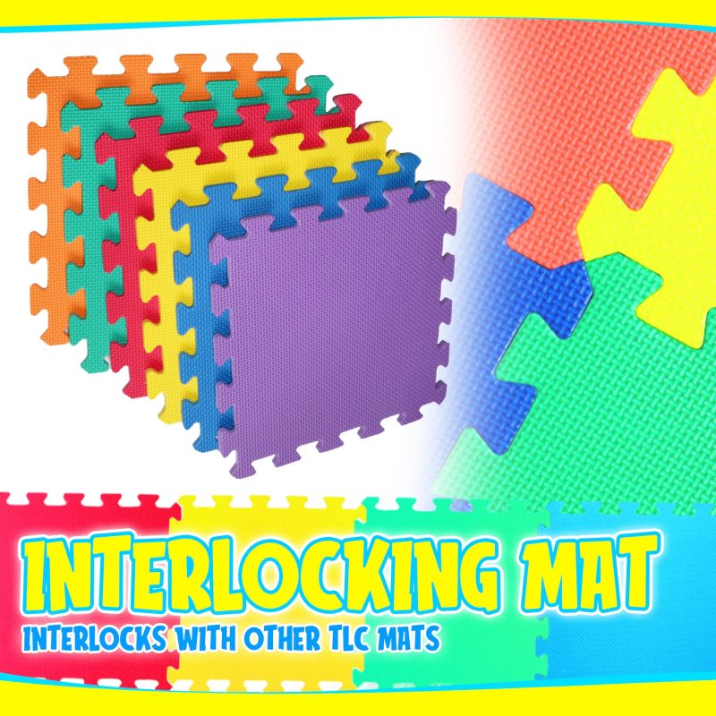 Soft Foam Play Mat Tiles - Interlocking Jigsaw Mat - EN71 Safety- Non-Toxic, 30cm x 30cm, Thick, Use for playpen - Image 2