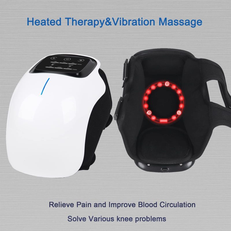 Knee Massager-Large LED Screen Arthritis Knee Massage Wearable with Heat Rechargeable Electronic Smart Knee Massage for Knee Joint Pain Injury, Swelling and Stiffness, Black - Image 3