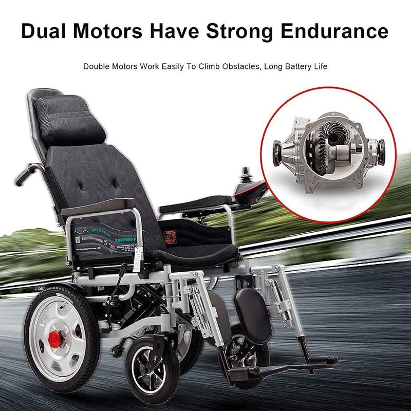 Reclining orthopedic Wheelchair Portable Foldable Electric Power Wheelchair Front-Wheel Drive Power Chair Lightweight Portable Automatic Intelligent Wheelchair Supports - Image 11