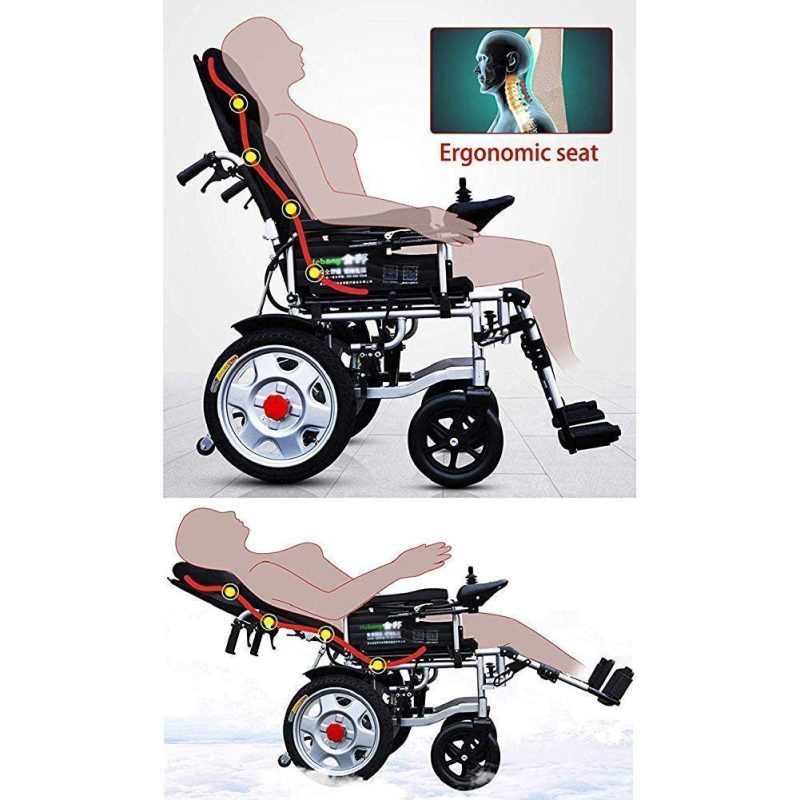 Reclining orthopedic Wheelchair Portable Foldable Electric Power Wheelchair Front-Wheel Drive Power Chair Lightweight Portable Automatic Intelligent Wheelchair Supports - Image 3