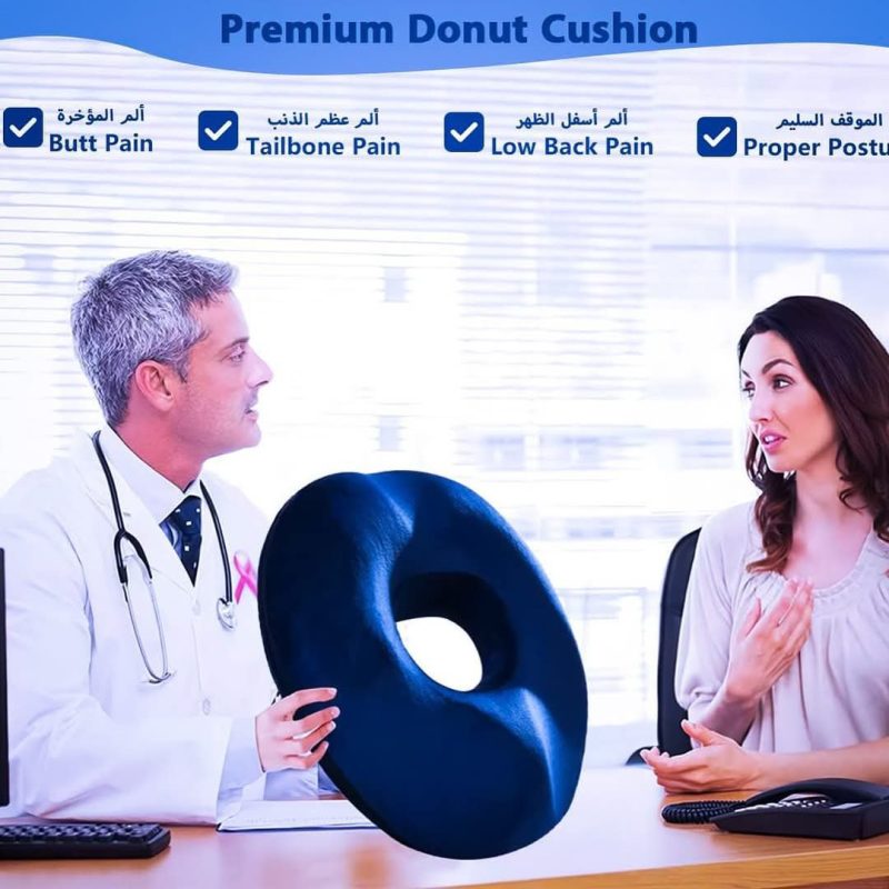 Donut Pillow, Tailbone Pain Relief, Hemorrhoid & Postpartum Cushion for Men and Women, Helps Ease Discomfort from Tailbone, Hemorrhoids, Pregnancy, Surgery - Image 2