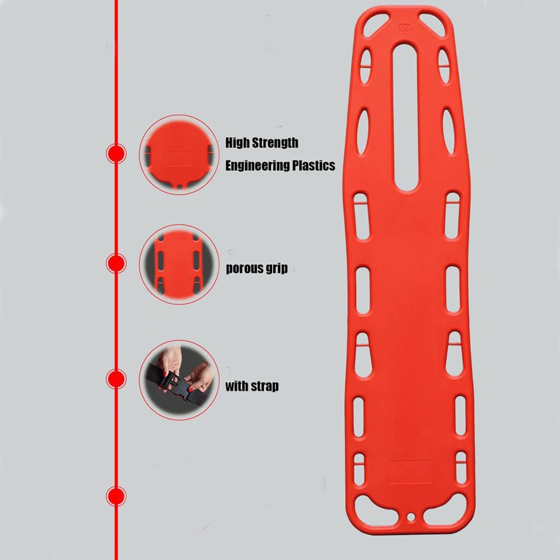 Spine Board Head Immobilizer for Backboard - Re-usable, Lightweight, Portable, Adjustable Straps, and adult/ child Fit - Red - Image 3