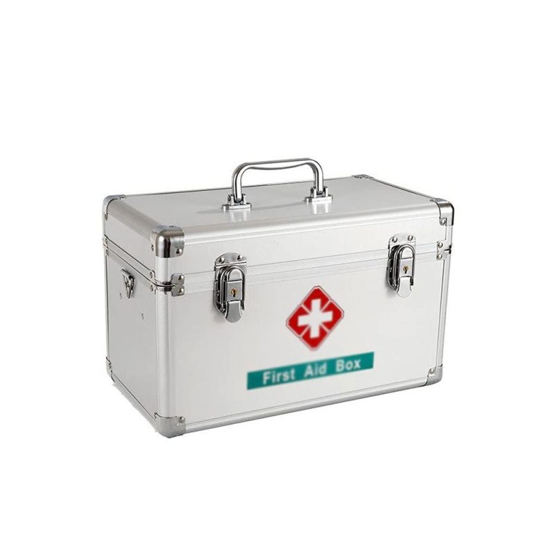 First Aid Kit First Aid Box Storage Box Household Portable Handle Medical Storage Box Medical Box First Aid Box 11.8/13.7/14.7 Inch (metal Material) First Aid Kits (Color : A, Size : S