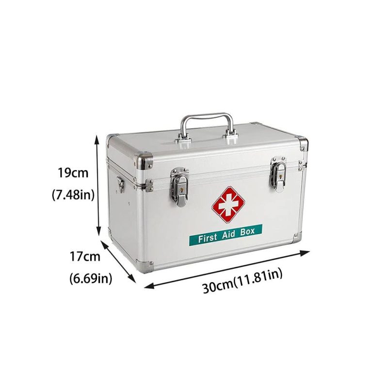 First Aid Kit First Aid Box Storage Box Household Portable Handle Medical Storage Box Medical Box First Aid Box 11.8/13.7/14.7 Inch (metal Material) First Aid Kits (Color : A, Size : S - Image 3