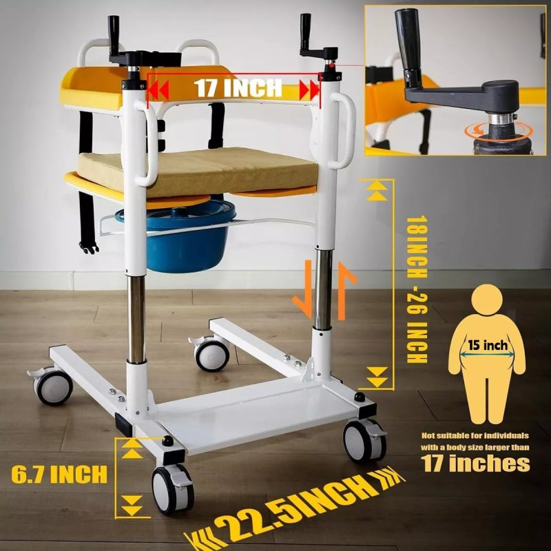 For Elderly Patient Lift Wheelchair Manual Adjustable Patient Lift Aid Transfer - Image 2