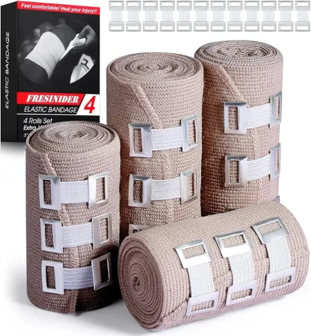 Elastic Bandage Wrap Stretch Compression Bandage Stretches up to 15ft | Ideal for Medical, Sports, Sprains, Calf, Ankle & Foot