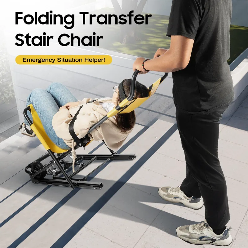 Manual Transport Stair Chai, Stair Climbing Wheelchair with Wheels, Portable Folding Lift Chair, Stair Wheelchair with Safety Belts and Headrest
Stair Climbing Wheelchair, Folding Lift Chair with Wheels, Stair Wheelchair with Safety Belts and Headrest for Daily Mobility - Image 4