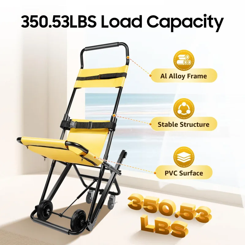 Manual Transport Stair Chai, Stair Climbing Wheelchair with Wheels, Portable Folding Lift Chair, Stair Wheelchair with Safety Belts and Headrest
Stair Climbing Wheelchair, Folding Lift Chair with Wheels, Stair Wheelchair with Safety Belts and Headrest for Daily Mobility - Image 2