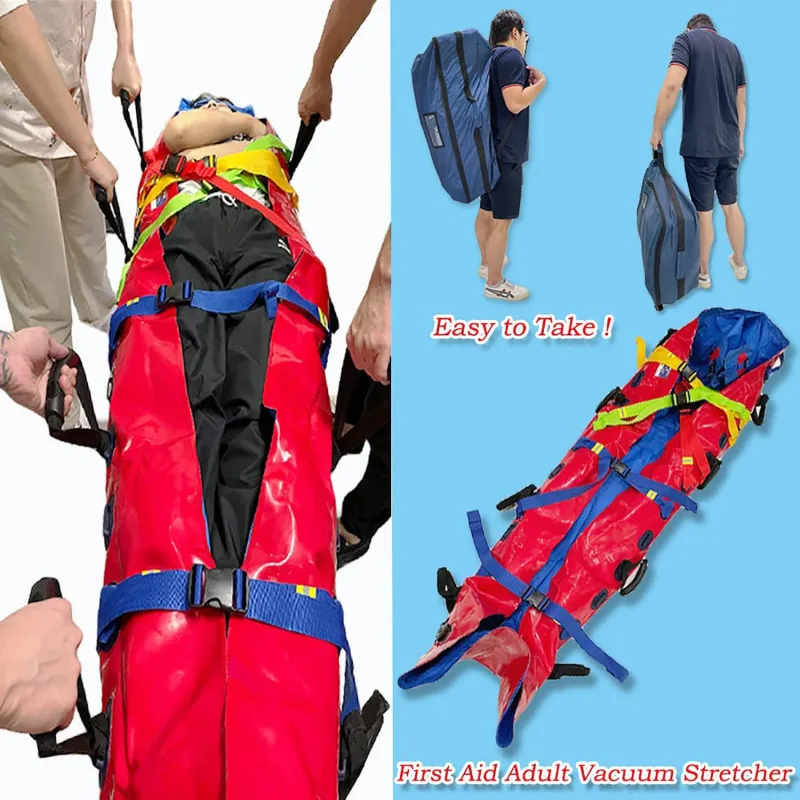 Emergency Rescue Stretcher, Universal First Aid Adult Vacuum Stretcher, Foldable Multi-handle Stretcher, Fire Soft Stretcher Bearing Weight 160Kg - Image 4