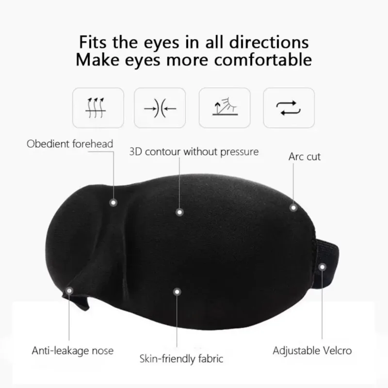 3D Sleeping Mask – Block Out Light Eye Mask for Sleeping Comfort - Image 3