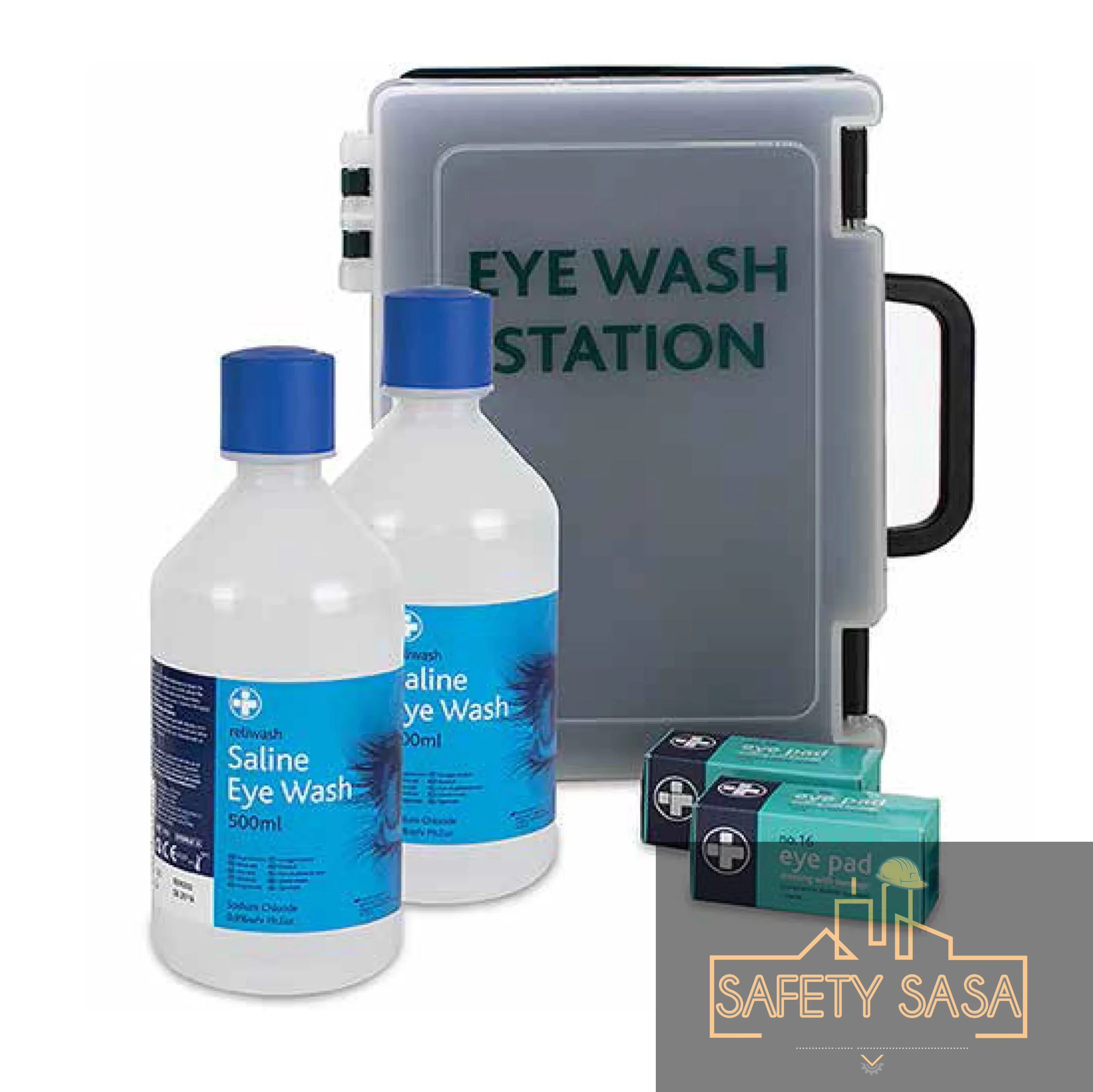Portable Eye Wash Station with Dual 500ml Bottles and Wall Mount