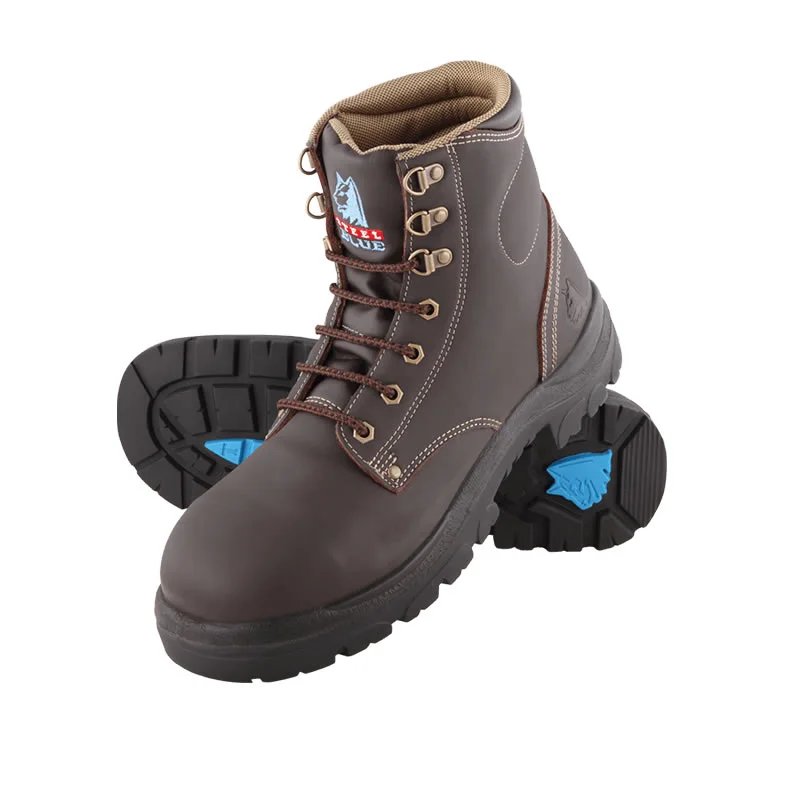 Blue Argyle Steel Toe Safety Boot