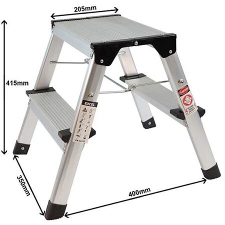 2 Step Double Sided Aluminum Ladder