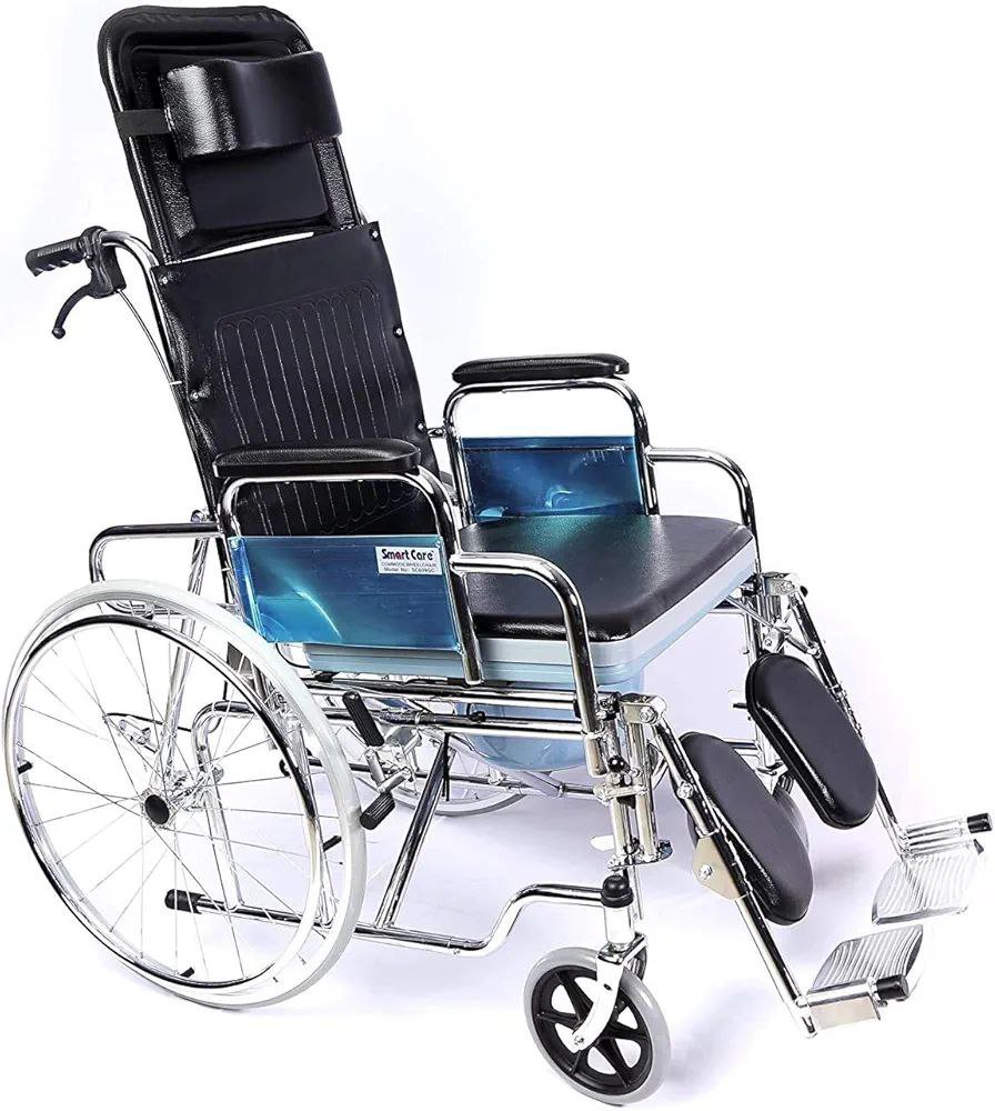 Reclining High Back Wheelchair With Commode