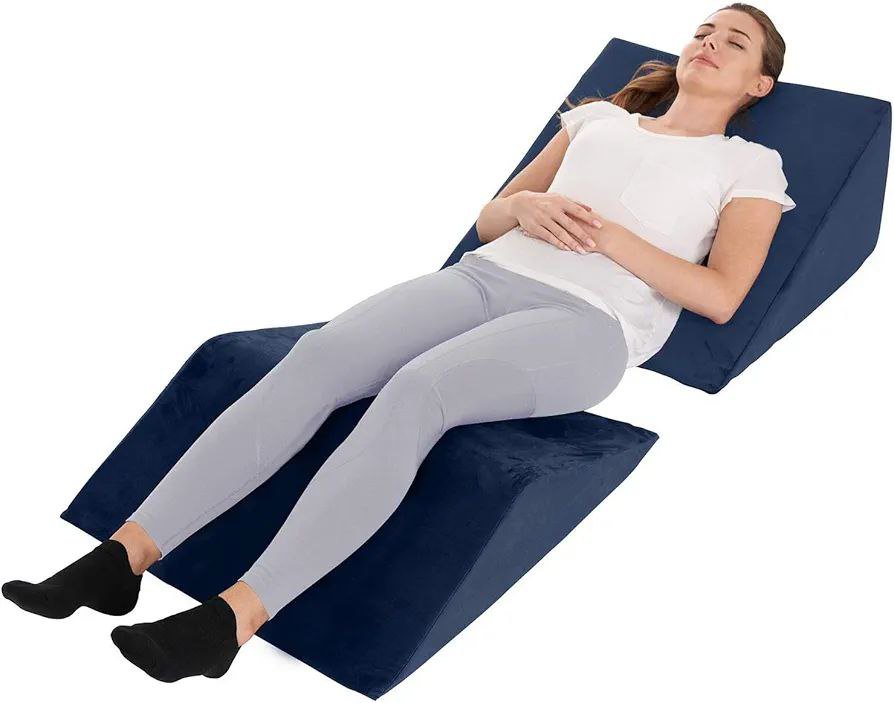 Memory Foam Wedge Pillow Set for Upper Body and Lower Body Elevation