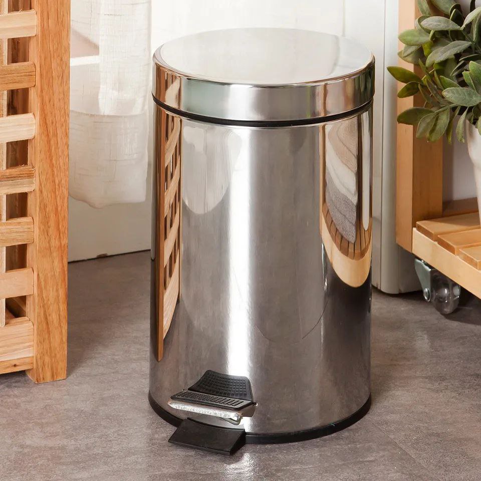 Stainless Steel Round Bin with Removable Inner Bin