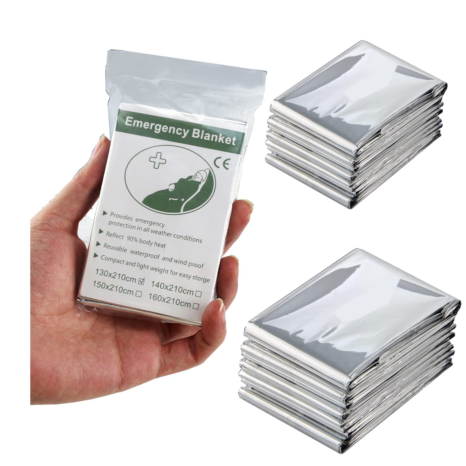 Emergency Blankets for Survival Gear/ Thermal Blankets x2