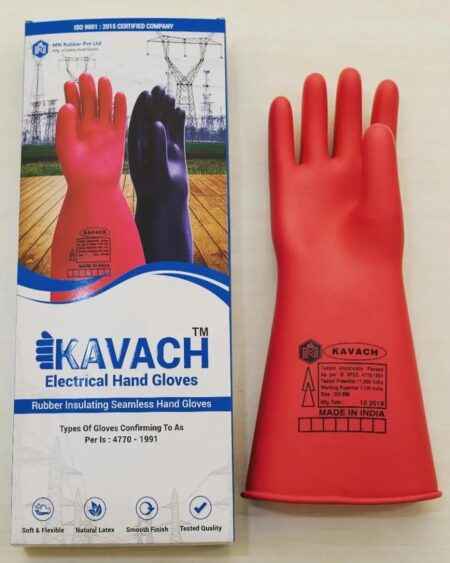 KAVACH ELECTRIC RUBBER FULL GLOVE 33KVA, 11KVA &5KVA.