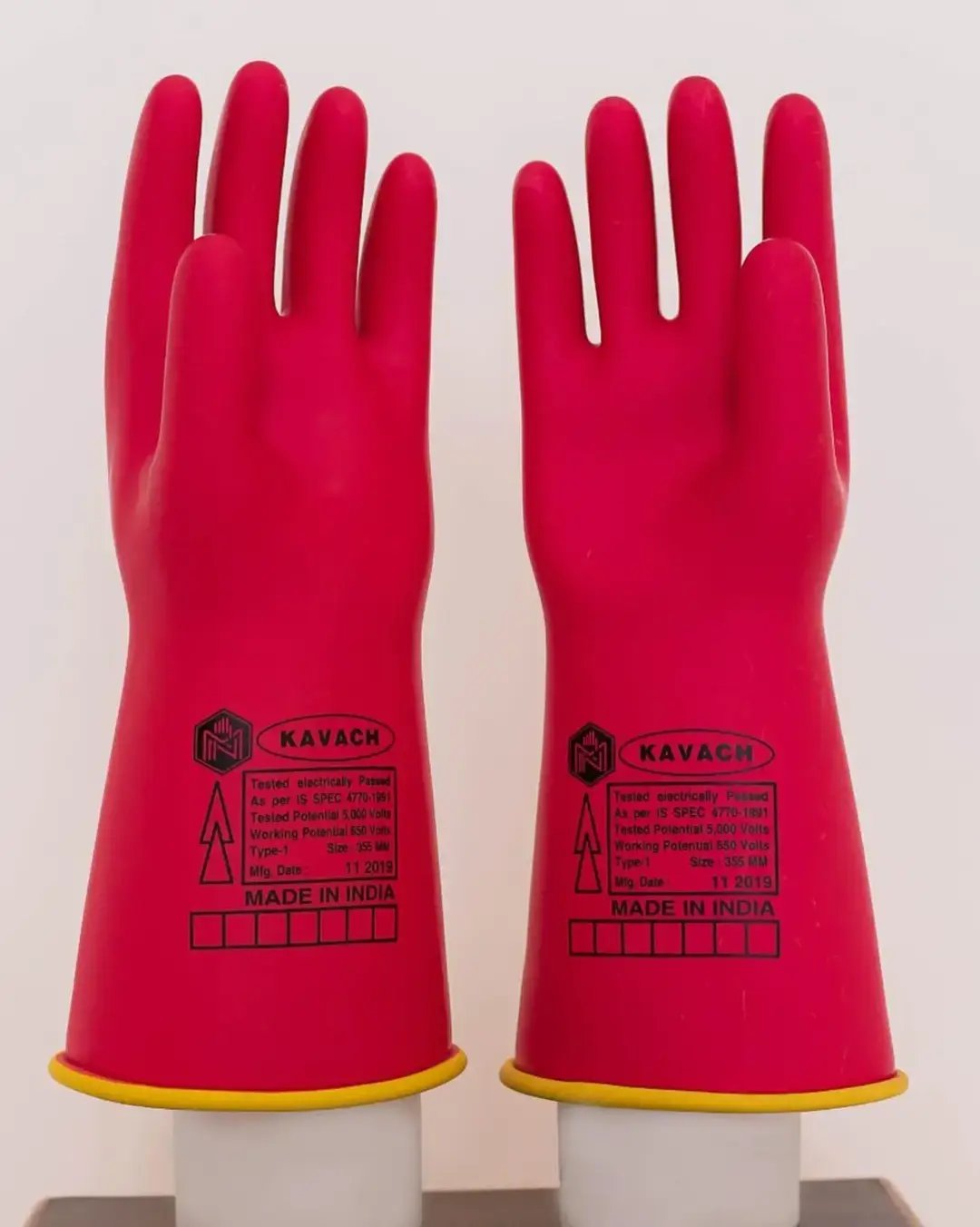 KAVACH ELECTRIC RUBBER FULL GLOVE 33KVA, 11KVA &5KVA. - Image 2