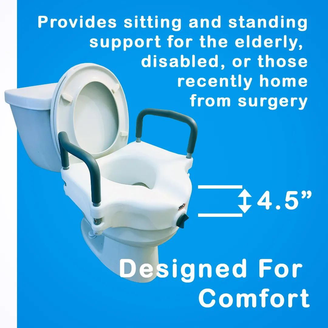 Raised Toilet Seat with Padded Handles - Image 6