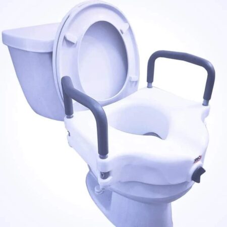 Raised Toilet Seat with Padded Handles