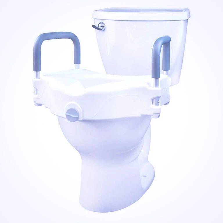 Raised Toilet Seat with Padded Handles