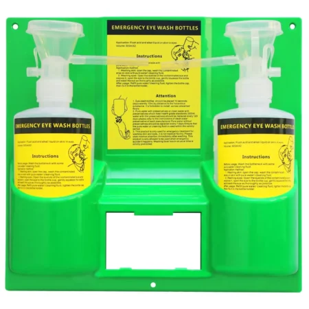 Emergency Eyewash Station – Wall Mounted Eye Wash Rinse Kit (Double 500ml Bottles)