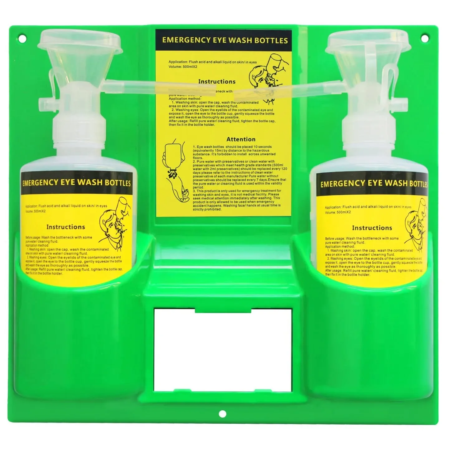 Emergency Eyewash Station – Wall Mounted Eye Wash Rinse Kit (Double 500ml Bottles)