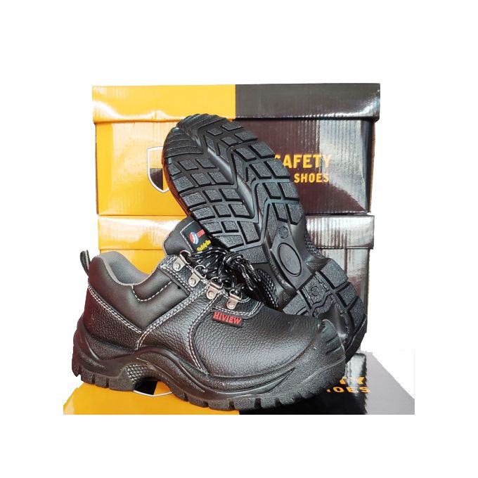 Black Hiview Steel-Toe Safety Shoes - Model HTS-2012