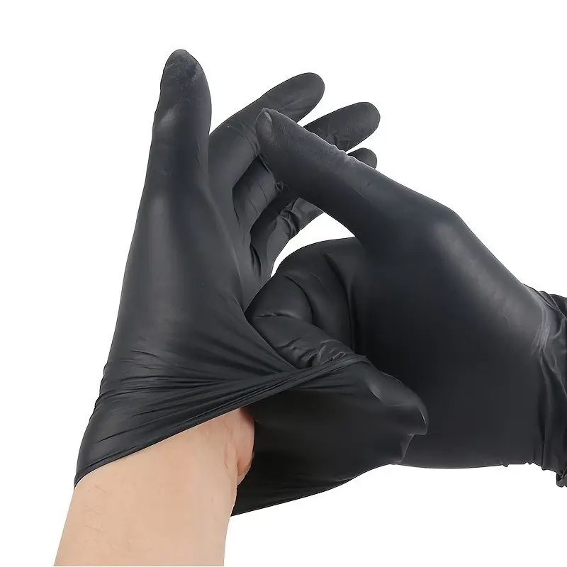 100 Disposable Black Nitrile Gloves