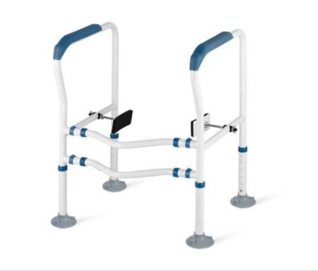 Foldable Toilet Safety Rail with Adjustable Height and Width