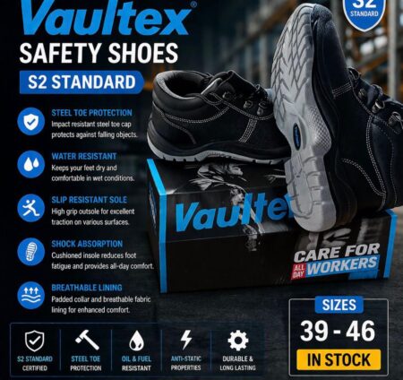 Vaultex S3 Black Leather Steel Toe Safety Boots