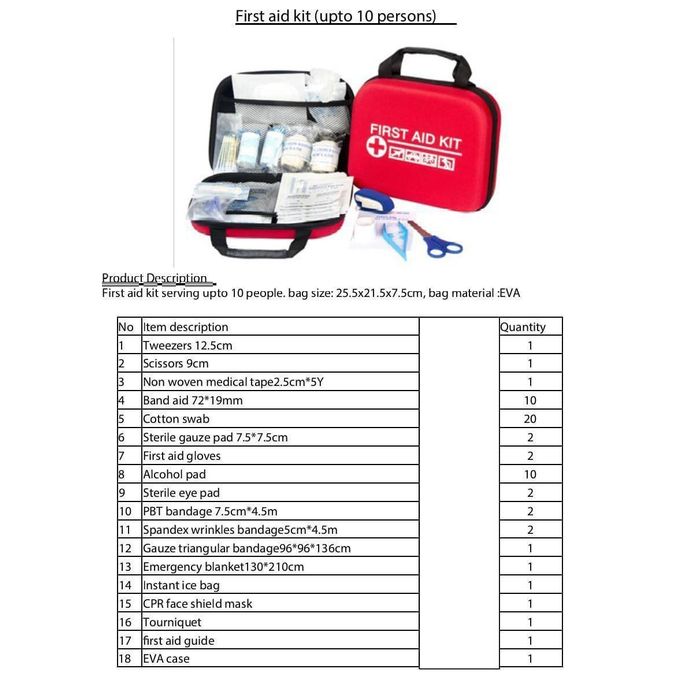 18 Essentials First Aid Kit - 10 persons - Image 2
