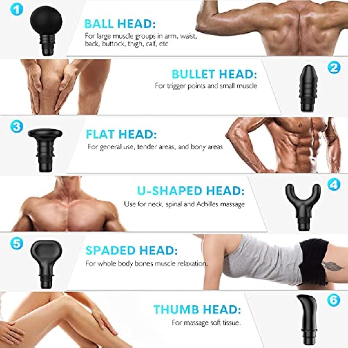 6 Head Massage Gun for Full Body Massage - Image 6