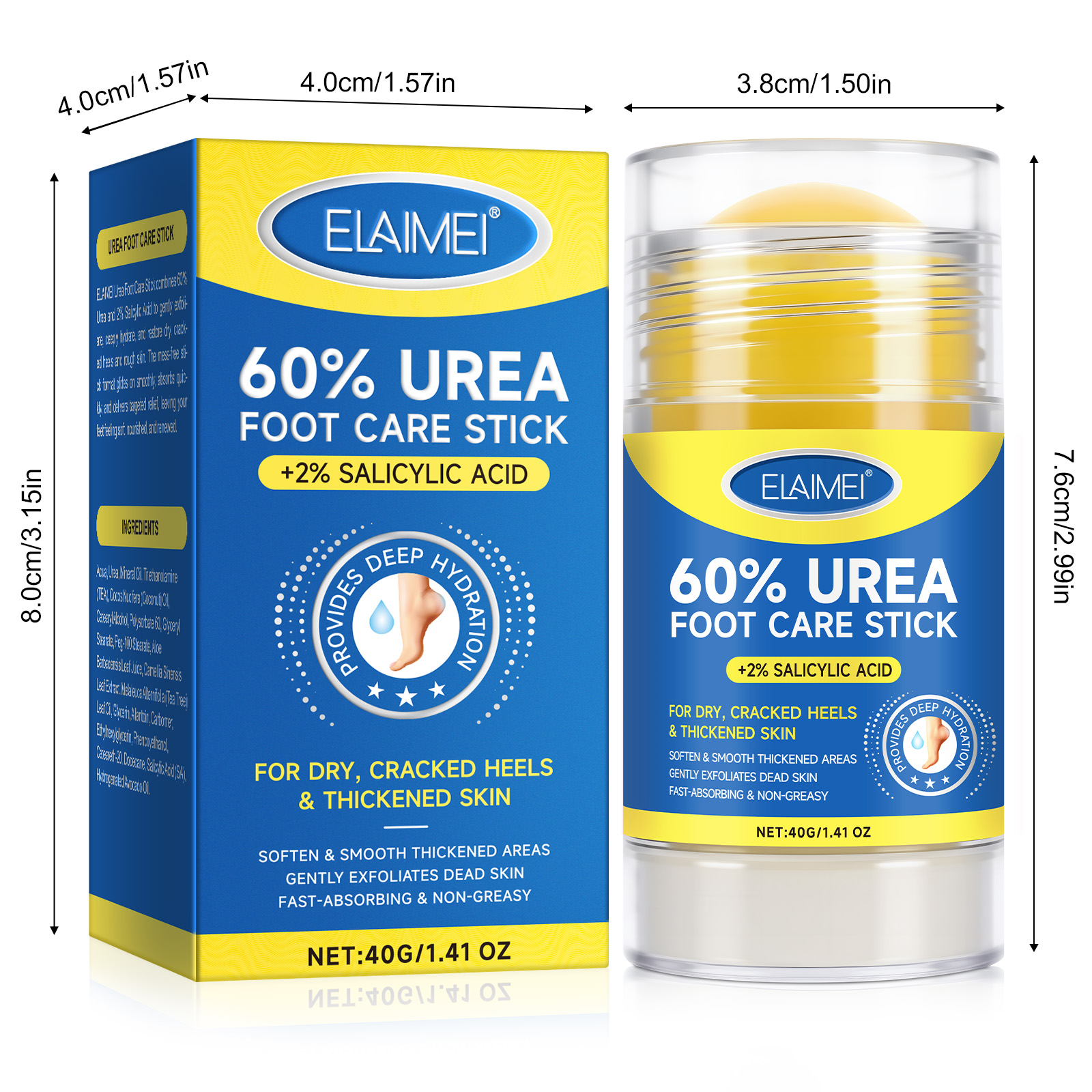 Foot Care Balm Stick 60% Urea Cream with Aloe Vera - Image 4