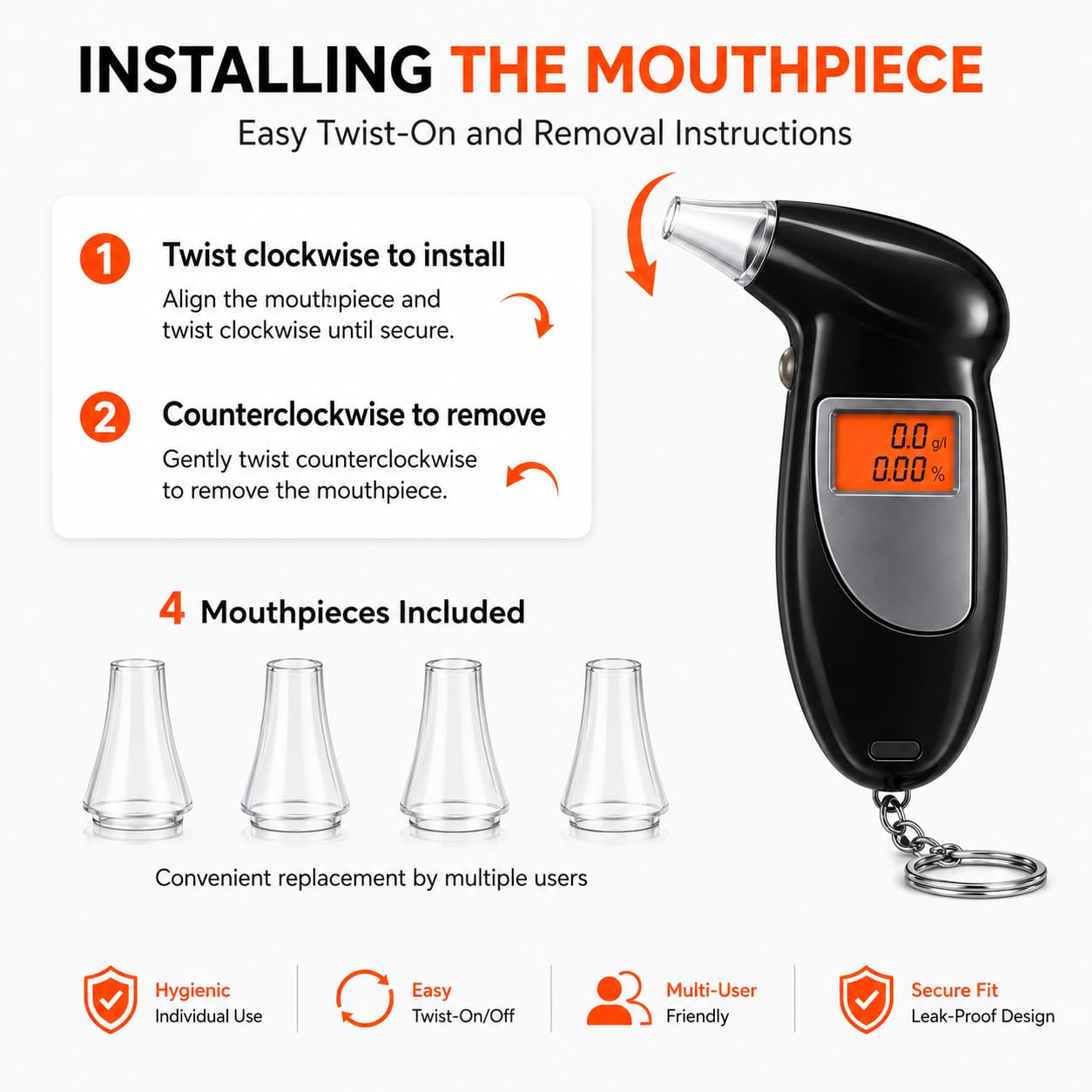Portable Digital Breath Alcohol Tester Breathalyzer - Image 2