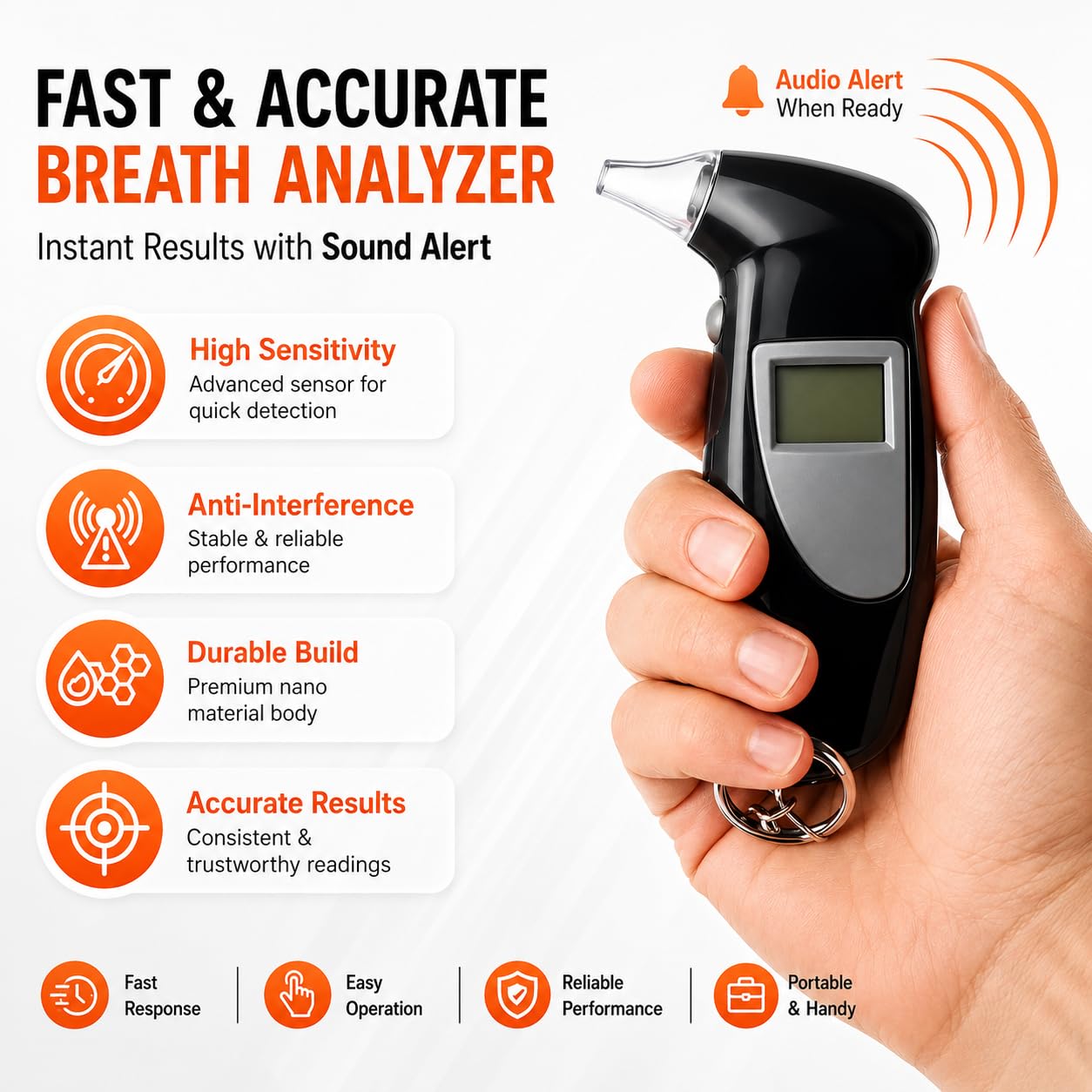 Portable Digital Breath Alcohol Tester Breathalyzer - Image 4
