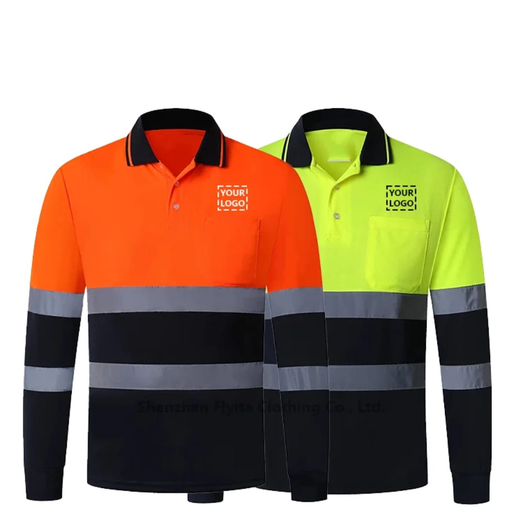 Reflective Polo Shirt Long Sleeves