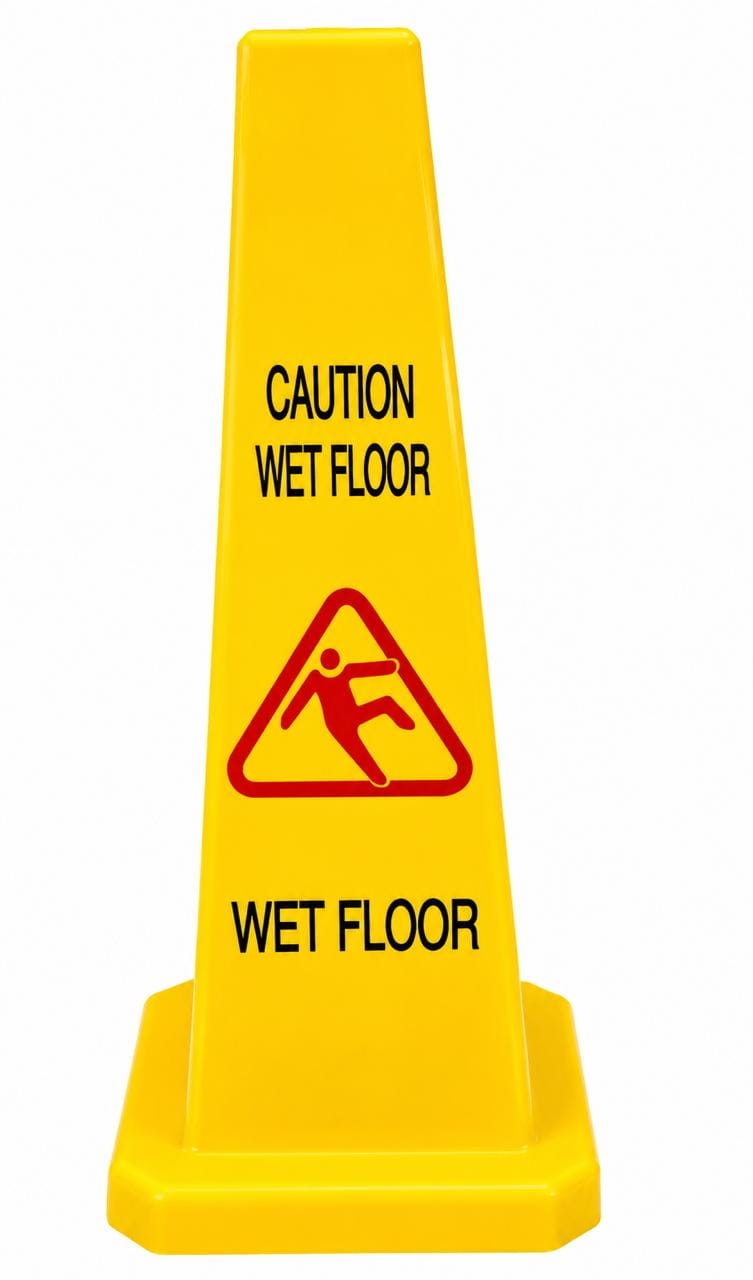Four-sided pyramid caution board