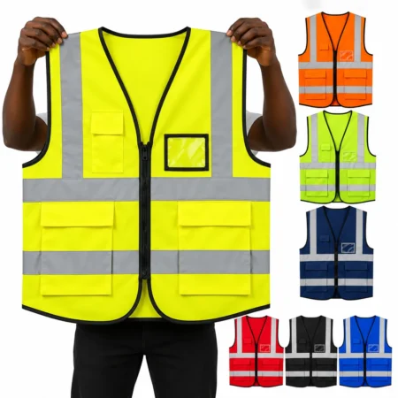 Reflector Vest with Zip & Pockets