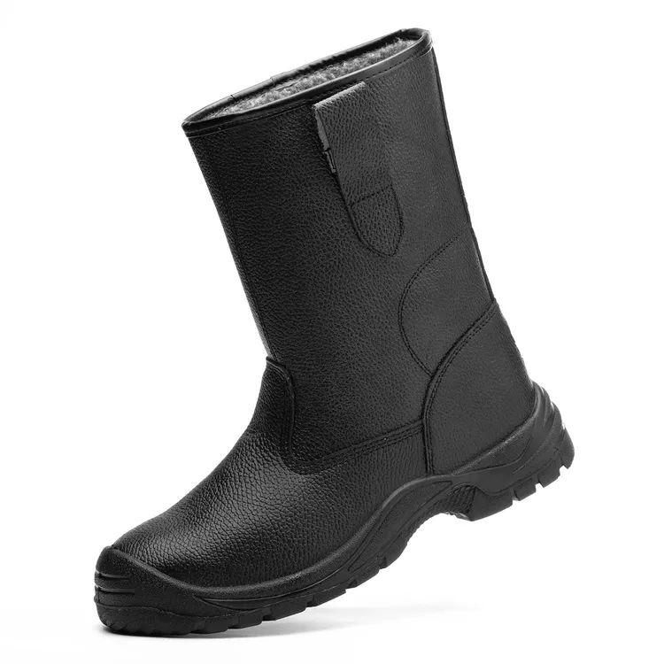 High Top Black Leather Rigger Safety Boots - Image 3