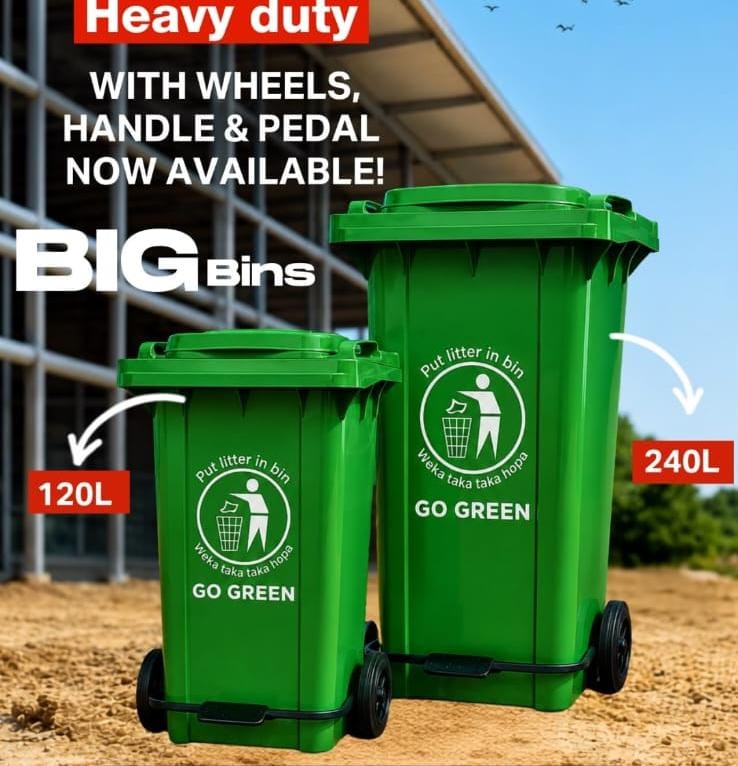 Heavy Duty Plastic Wheelie Bin with Foot Pedal