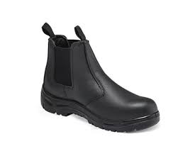 Black Leather Chelsea Safety Work Boots
